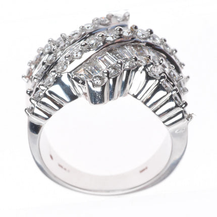 sz5 14K White Gold 2.5cttw Diamond cocktail ring Renaissance Jewelry New York