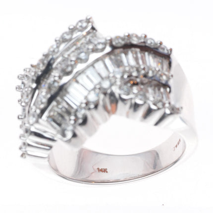 sz5 14K White Gold 2.5cttw Diamond cocktail ring Renaissance Jewelry New York