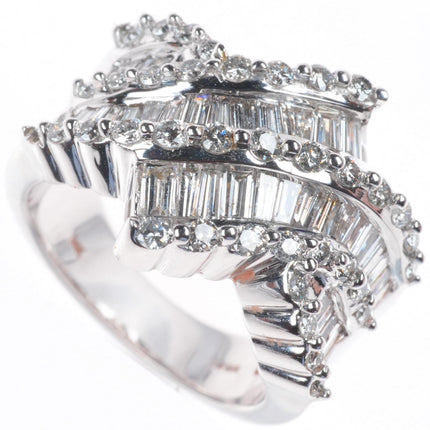 sz5 14K White Gold 2.5cttw Diamond cocktail ring Renaissance Jewelry New York
