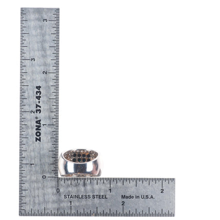 sz5.5 14K White Gold 2.4cttw black and white Diamond cocktail ring