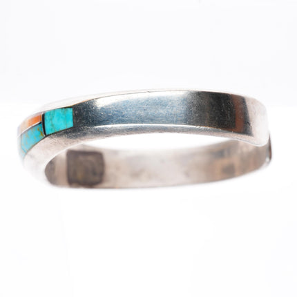 6.3" Pete Sanchez Isleta pueblo multi-stone inlay sterling silver cuff bracelet