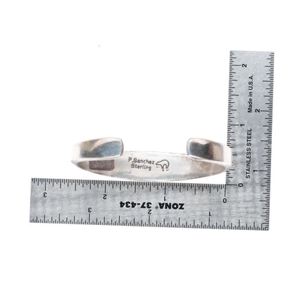 6.3" Pete Sanchez Isleta pueblo multi-stone inlay sterling silver cuff bracelet