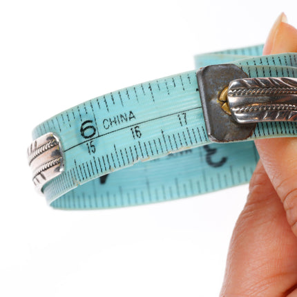 6.8" Vintage BL Native American sterling silver multi-stone inlay cuff bracelet