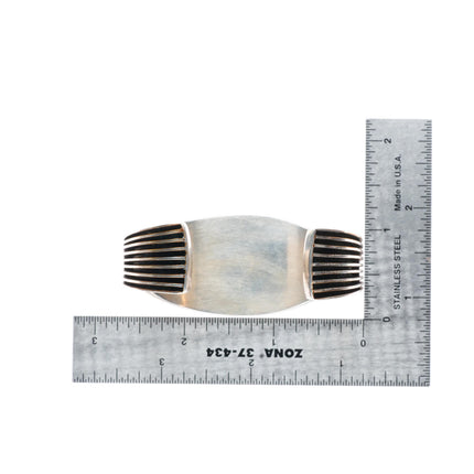6.25" Francis Jones Navajo sterling silver banded modernist cuff bracelet