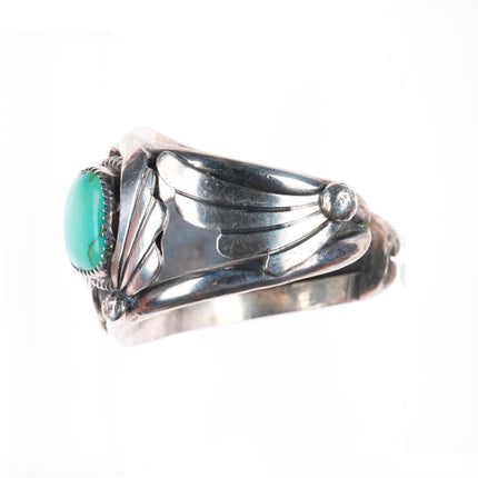 6.5" Vintage Navajo sterling silver 3 stone turquoise cuff bracelet
