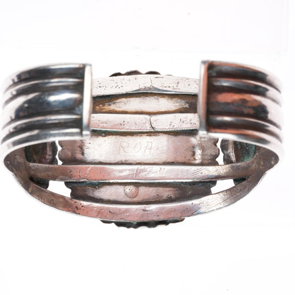 6.5" 1930's-40's big Navajo #8 turquoise sterling silver cuff bracelet