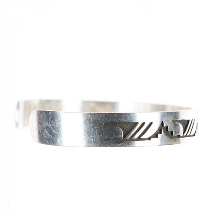6.9" Eldon Kalemsa Sr Siwingyumptewa Hopi overlay cuff bracelet sterling silver