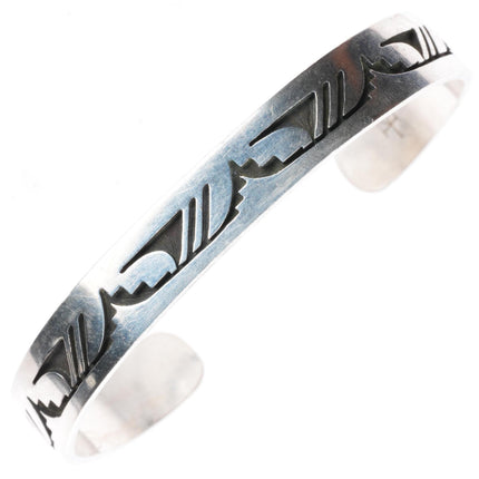 6.9" Eldon Kalemsa Sr Siwingyumptewa Hopi overlay cuff bracelet sterling silver