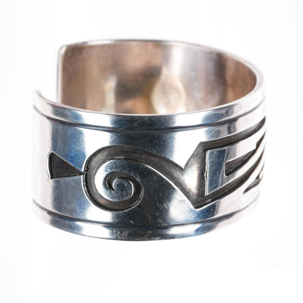 6.5" Vintage Navajo or Hopi sterling silver cuff bracelet overlay style