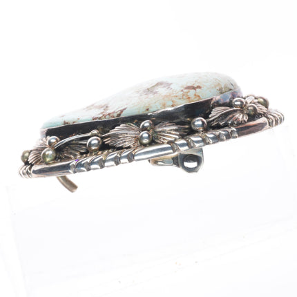 1.5" vintage Pete Sanchez Navajo Dry Creek Turquoise sterling silver belt buckle