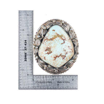 1.5" vintage Pete Sanchez Navajo Dry Creek Turquoise sterling silver belt buckle