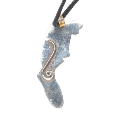 Whirling Wind Ray Morton Navajo Tufa Cast Kokopelli pendant with nice turquoise