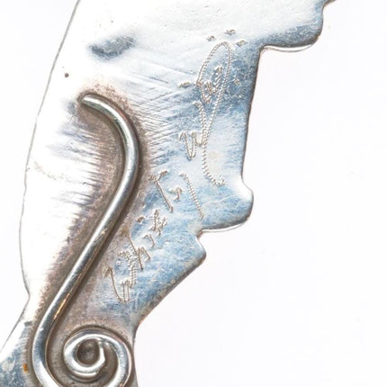 Whirling Wind Ray Morton Navajo Tufa Cast Kokopelli pendant with nice turquoise