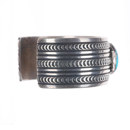 6.55" Gary Reeves Navajo sterling silver high grade turquoise cuff bracelet