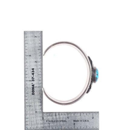 6.55" Gary Reeves Navajo sterling silver high grade turquoise cuff bracelet