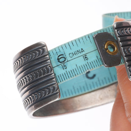 6.55" Gary Reeves Navajo sterling silver high grade turquoise cuff bracelet