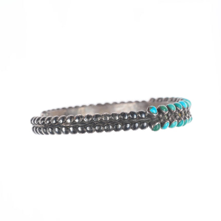 6.25" 30's-40's Zuni vintage sterling silver snake eye turquoise cuff bracelet