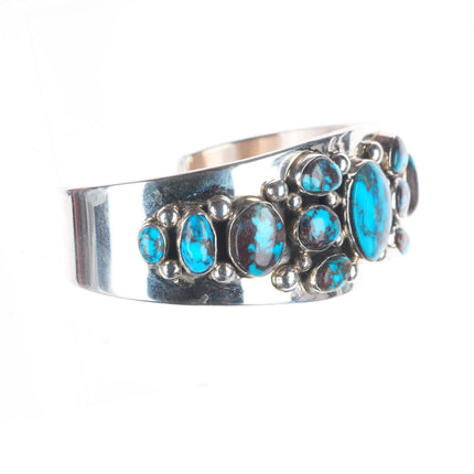 7.3" Eugene Belone Navajo Bisbee Turquoise sterling silver cuff bracelet