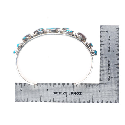 7.3" Eugene Belone Navajo Bisbee Turquoise sterling silver cuff bracelet