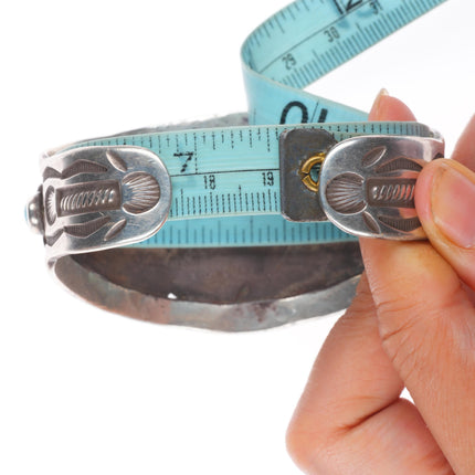7.5" 30's-40's Navajo masterpiece sterling silver turquoise cuff bracelet