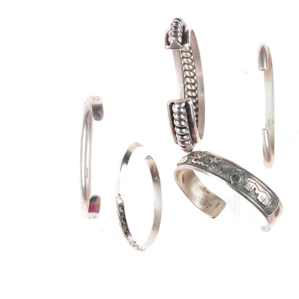6"-7" Vintage southwestern/Navajo sterling silver cuff bracelet lot turquoise