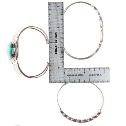 6"-6.7" Vintage southwestern/Navajo sterling silver cuff bracelet lot turquoise