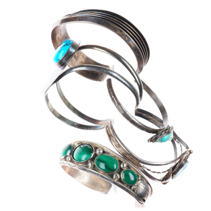 6"-7" Vintage southwest/Navajo sterling silver cuff bracelet lot turquoise