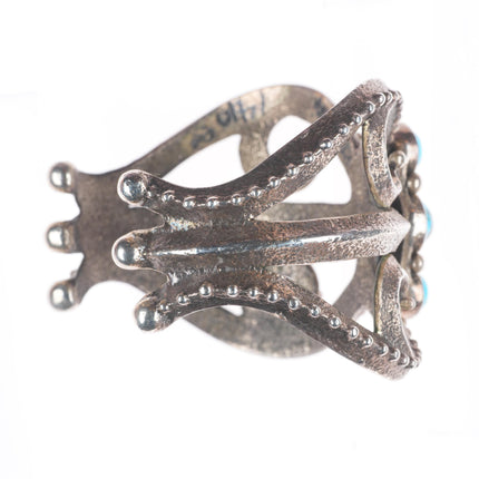 6.75" Philander Begay Navajo Tufa Cast sterling silver-turquoise cuff bracelet