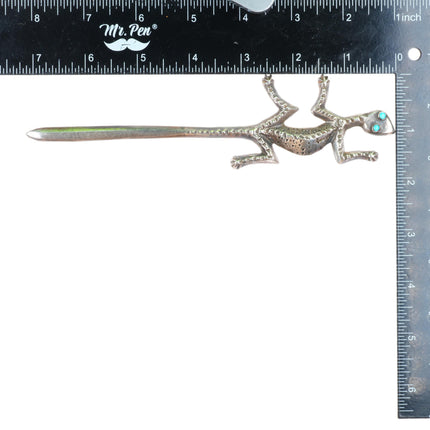 Vintage Navajo sterling silver salamander letter opener snake eye turquoise