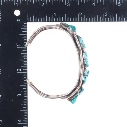 7.5" Vintage Navajo sterling silver freeform nugget row cuff bracelet
