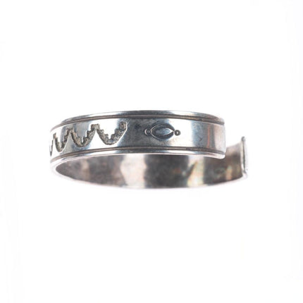6.75" Tommy Singer Navajo sterling silver slim stacker cuff bracelet