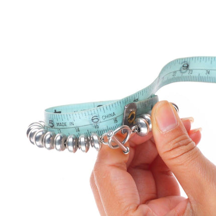 6.5" Retro sterling silver beaded southwestern toggle link bracelet