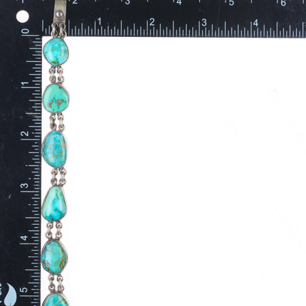7" Federico Jimenez chunky sterling silver southwestern turquoise link bracelet