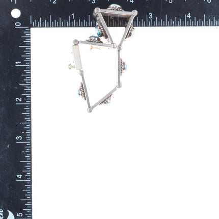 6.75" Dan Oliver Navajo sterling silver spiderweb turquoise heavy link bracelet