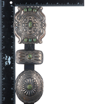 Big Two Dogs-Lawrence Delgarito Navajo sterling silver turquoise concho belt