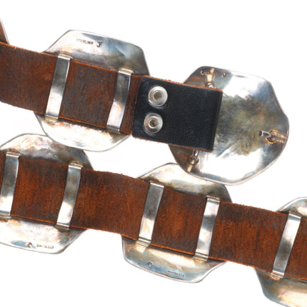 Della & Francis James Navajo sterling silver concho belt in the overlay style