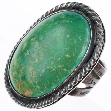 sz7.5 c1940's Vintage Navajo Cerrillos turquoise big sterling silver ring