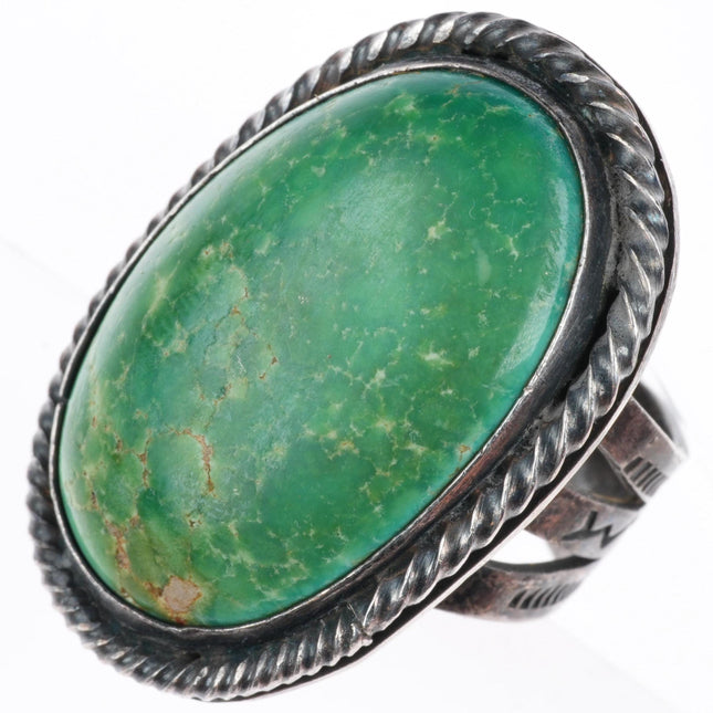 sz7.5 c1940's Vintage Navajo Cerrillos turquoise big sterling silver ring