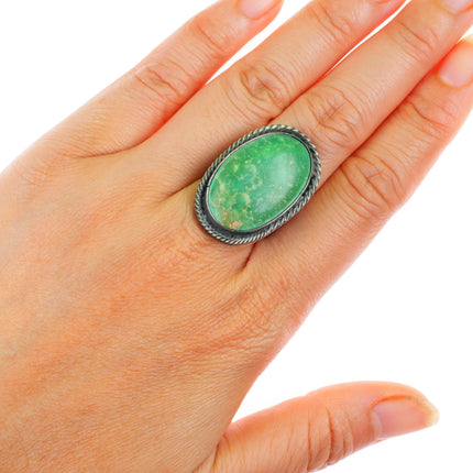 sz7.5 c1940's Vintage Navajo Cerrillos turquoise big sterling silver ring