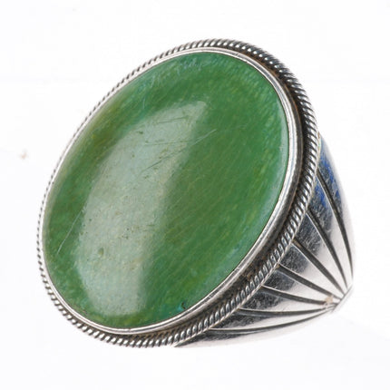sz12 Tim Bedah Navajo sterling silver Gem Silica size 12 men's ring