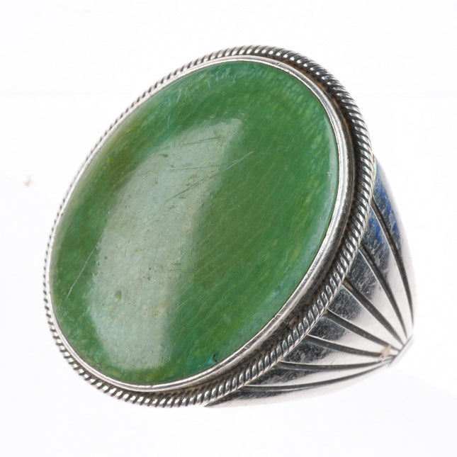 sz12 Tim Bedah Navajo sterling silver Gem Silica size 12 men's ring