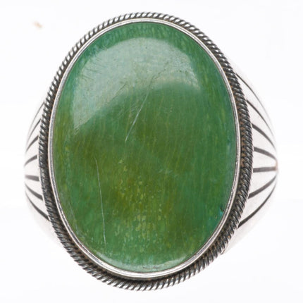 sz12 Tim Bedah Navajo sterling silver Gem Silica size 12 men's ring
