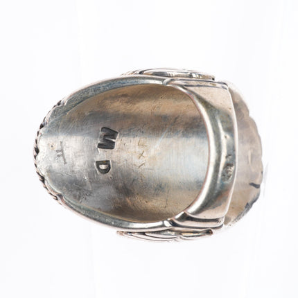 sz11 vintage Mary Dayea Navajo huge high grade #8 Turquoise sterling silver ring