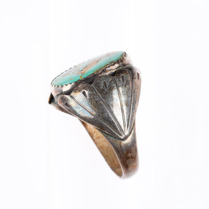 sz12 vintage Navajo sterling silver Royston turquoise size 12 men's ring