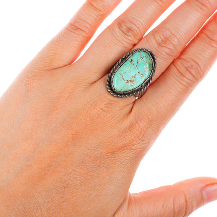 sz6.5 Vintage Navajo sterling silver Royston spiderweb turquoise ring
