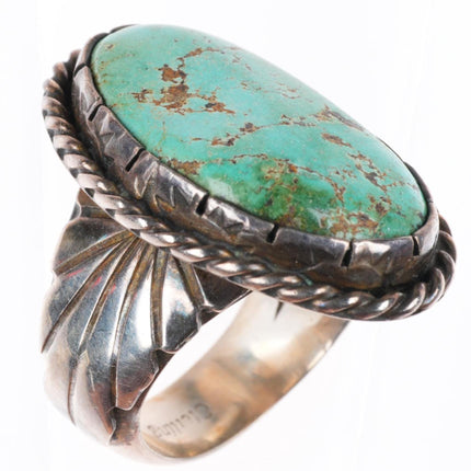 sz6.5 Vintage Navajo sterling silver Royston spiderweb turquoise ring