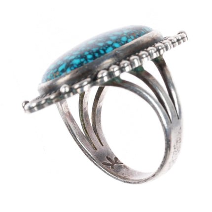 6" cuff bracelet sz6.5 ring Native American spiderweb turquoise sterling silver