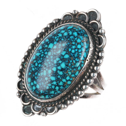 6" cuff bracelet sz6.5 ring Native American spiderweb turquoise sterling silver