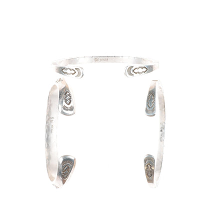 6.1" Roger Skeet Jr Navajo stack carinated/square sterling silver cuff bracelets
