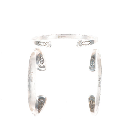 6.1" Roger Skeet Jr Navajo stack carinated/square sterling silver cuff bracelets